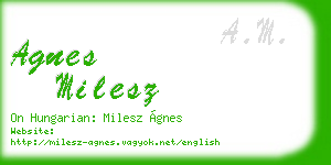 agnes milesz business card